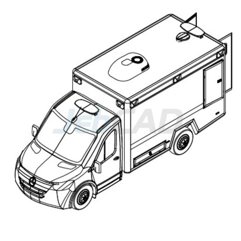 Box Type Ambulance Mercedes - 2D Design