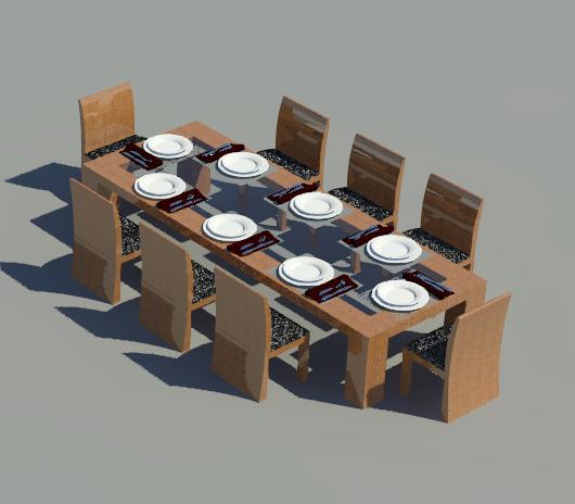 Dining Table Family Package for Revit