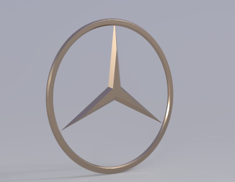 3D CAD Mercedes Logo Drawing