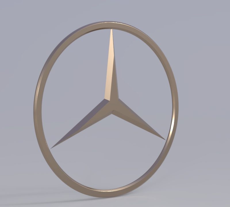 3D CAD Mercedes Logo Drawing
