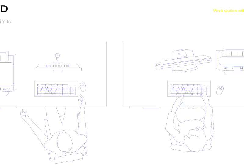 2D Desk PC Computer Drawing