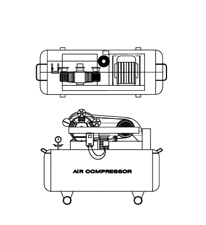 2D Air Compressor Drawing