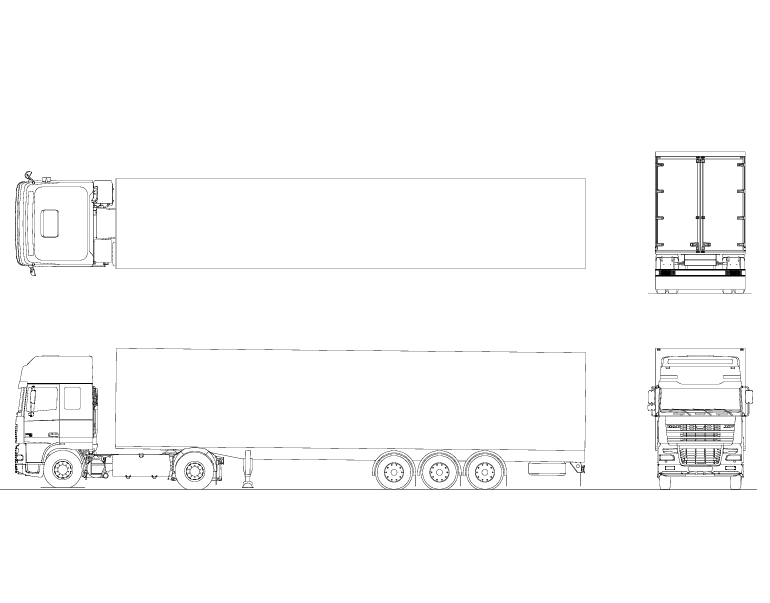 2D Truck Trailer Drawing