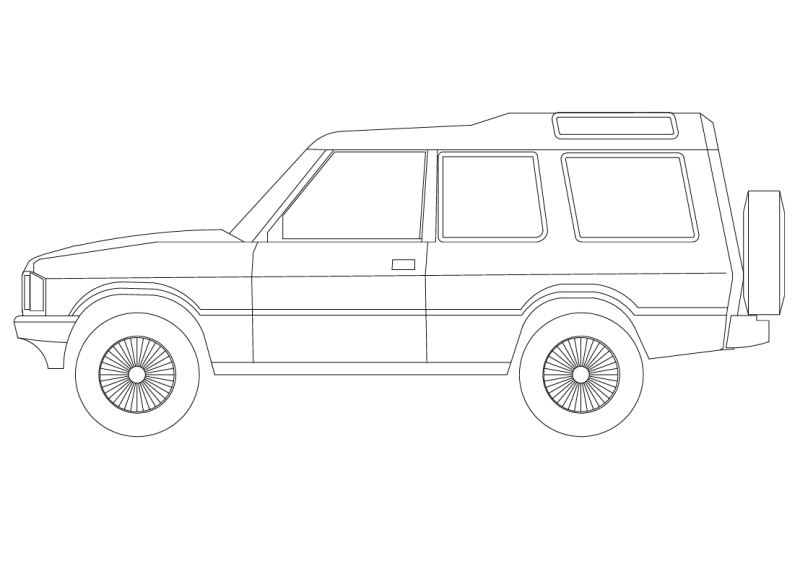 2D Toyota Land Cruiser Drawing