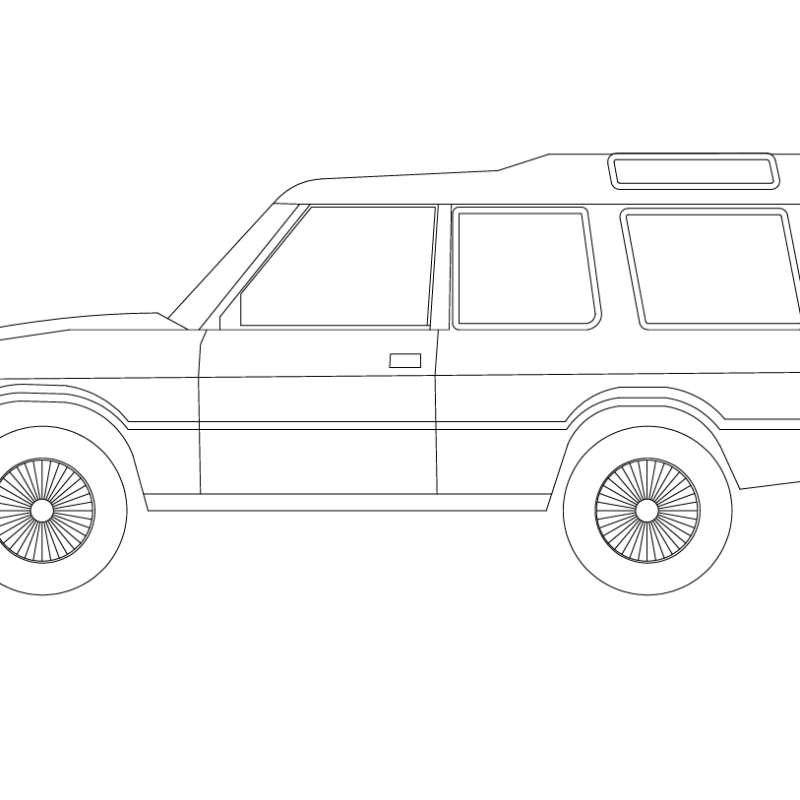 2D Toyota Land Cruiser Drawing