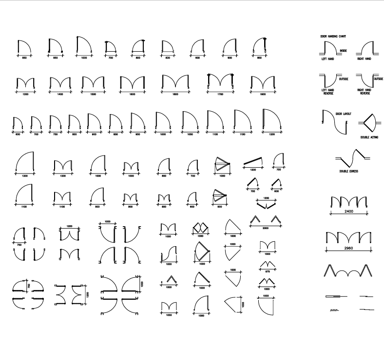 2D Doors Plan Drawing