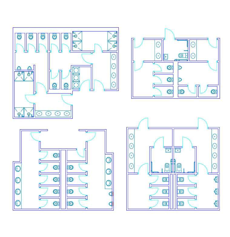 2D Public Toilet Drawing