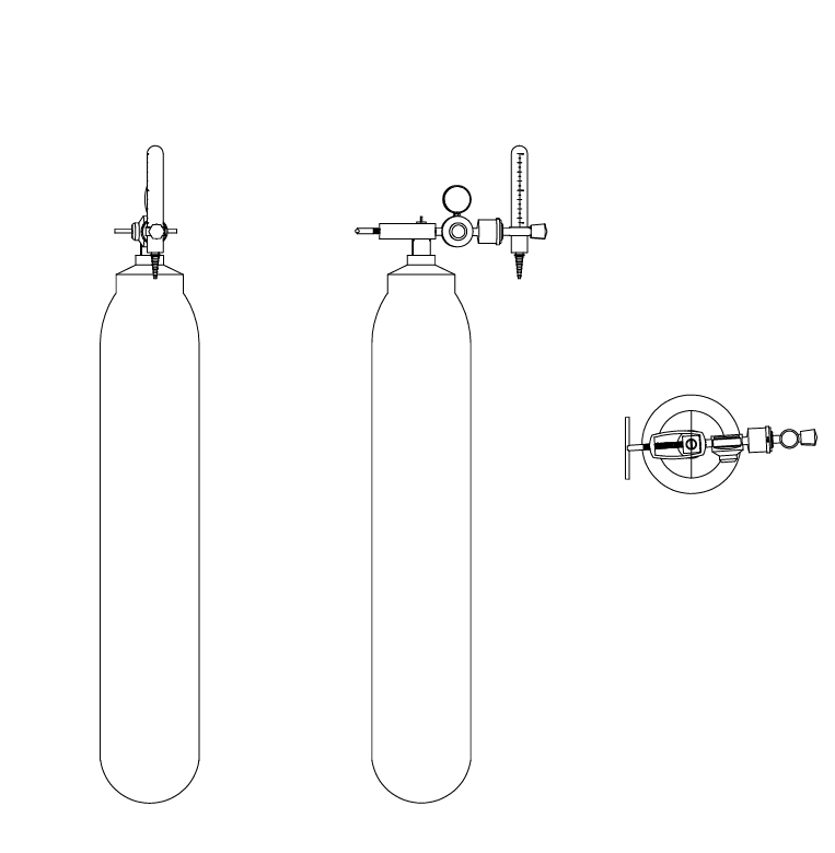 2D Oxygen-Cylinder Drawing
