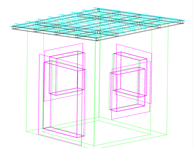 2D and 3D Security Cabine Drawing