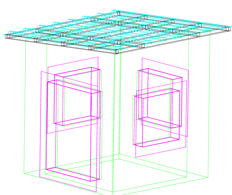 2D and 3D Security Cabine Drawing