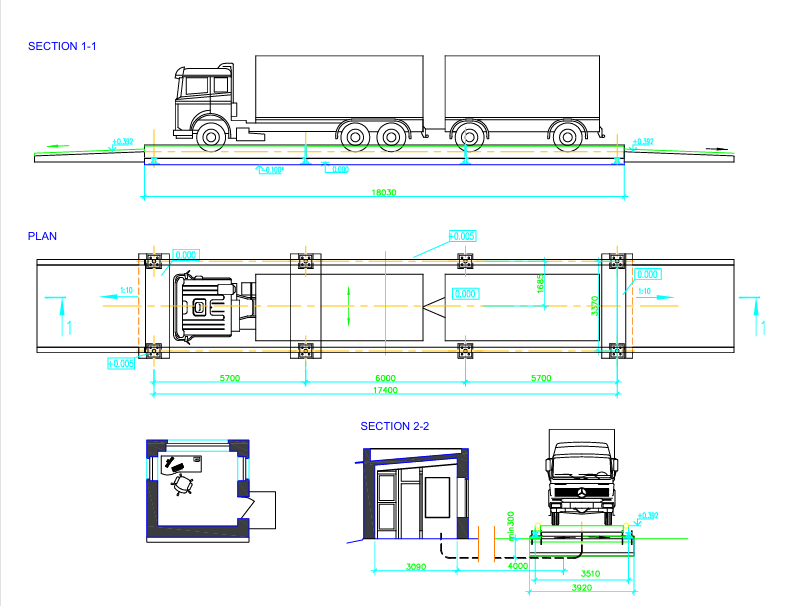 2D CAD Truck Scales