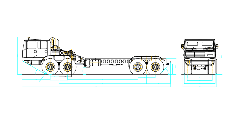 2D CAD Military Truck