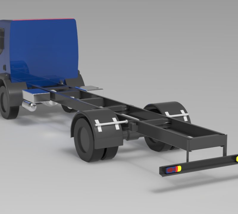 3D Truck Long Chassis Model