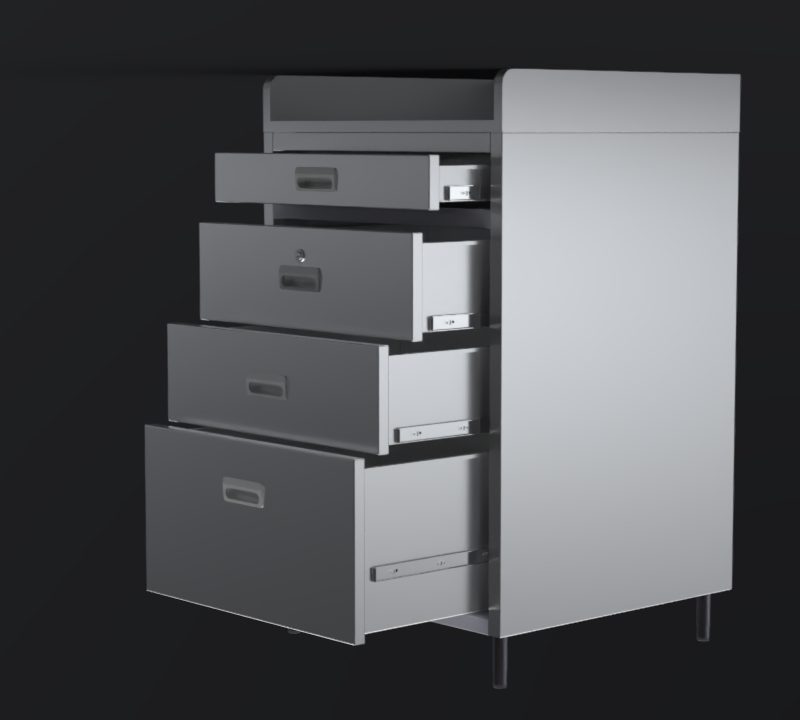 3D CAD Worktop Cabinet Model