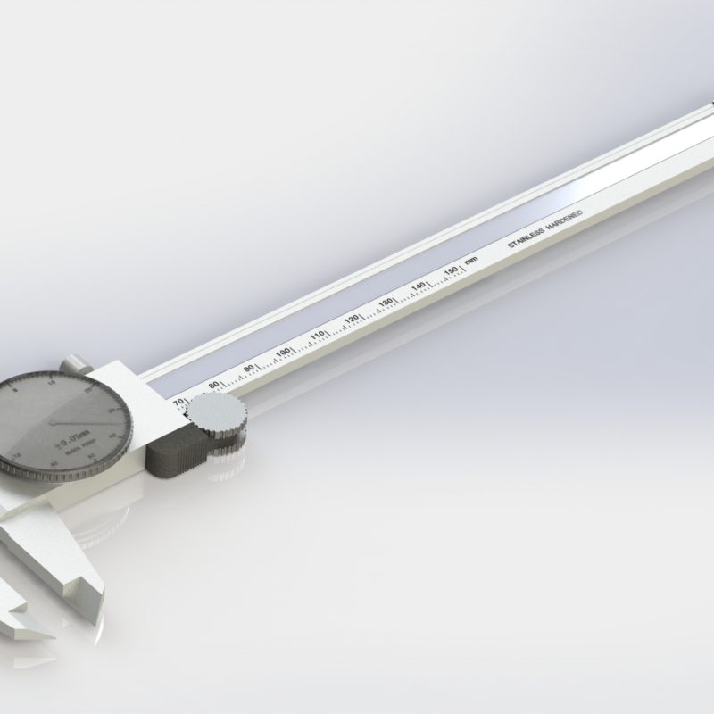 Verner caliper with metric dial