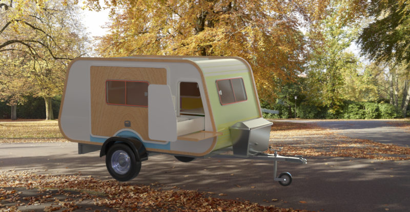 Teardrop camping trailer