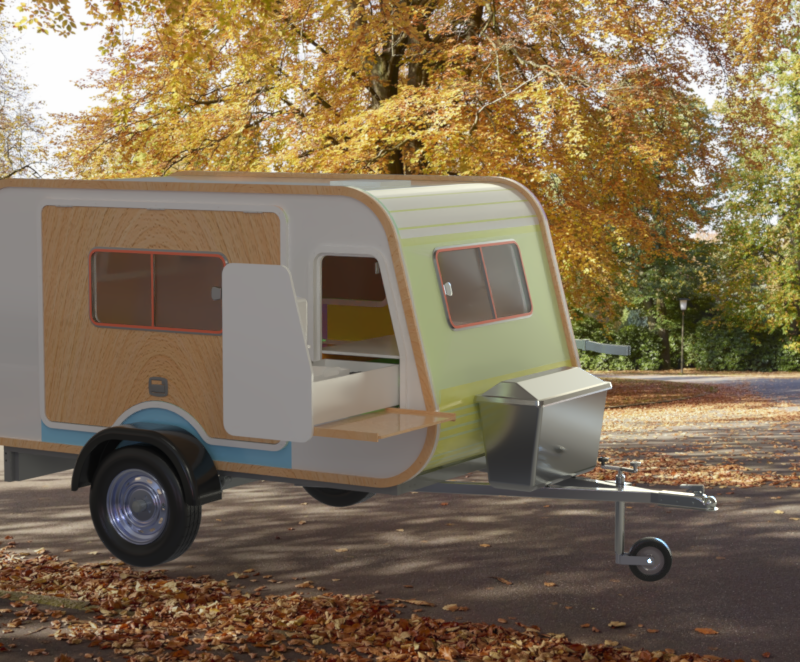 Teardrop camping trailer