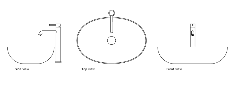 2D Bathroom Wash Basin