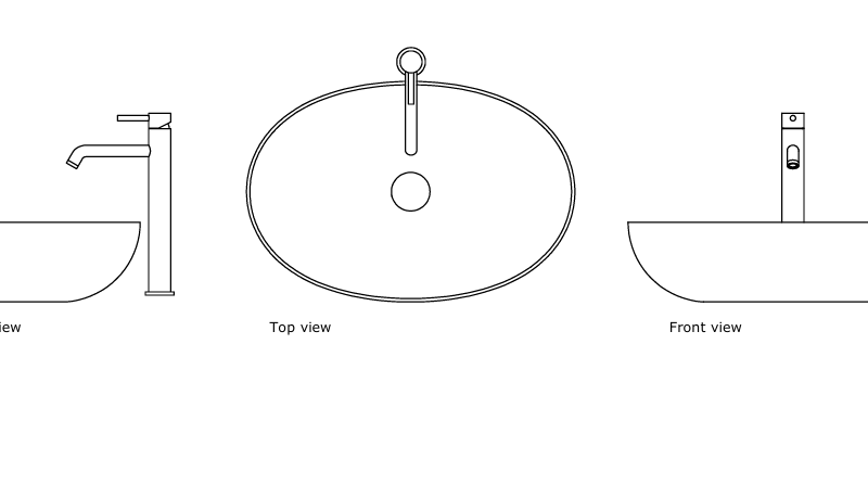 2D Bathroom Wash Basin