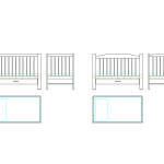 2D Baby Crib Bed