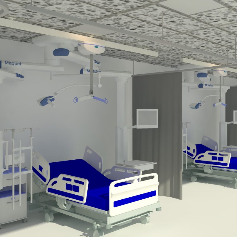 ICU ward revit project including over 20 families
