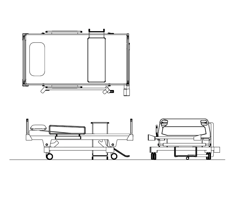 2D Hospital Bed Drawing