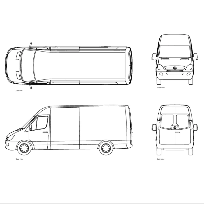 2D Mercedes Sprinter Drawing