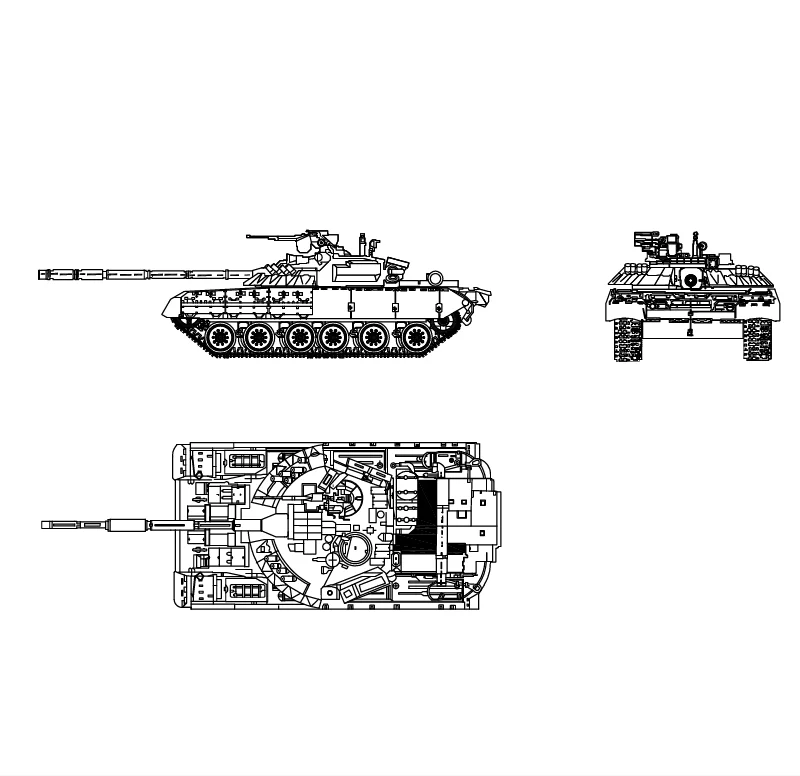 2D Military Tank Drawing