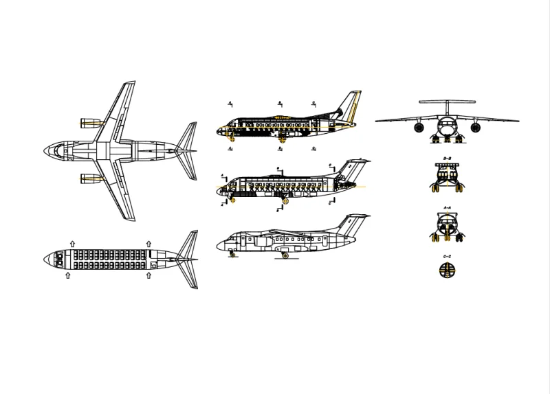 2D Jet Plane Drawing