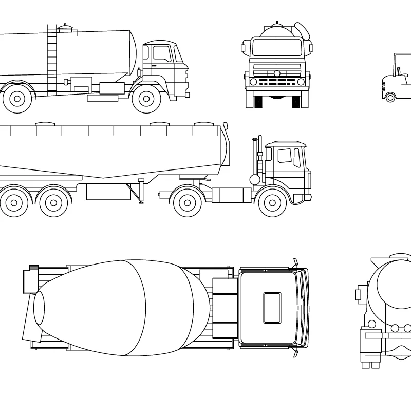 2D Truck Tank Drawing