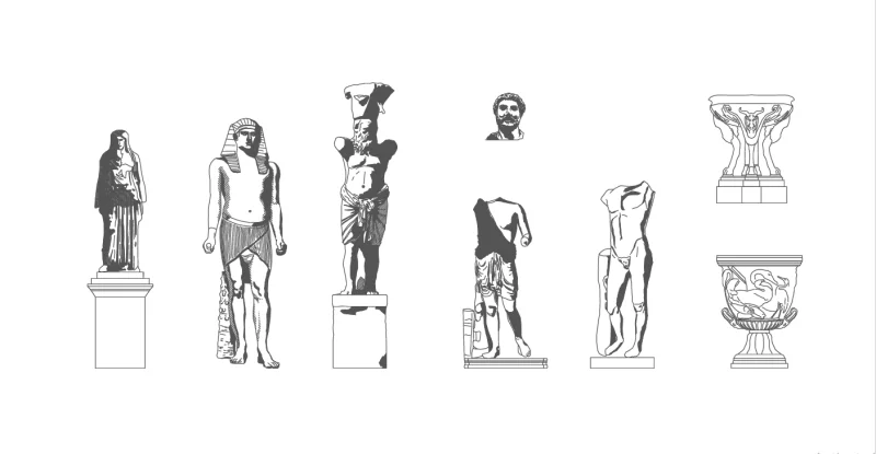 2D Statue Drawing