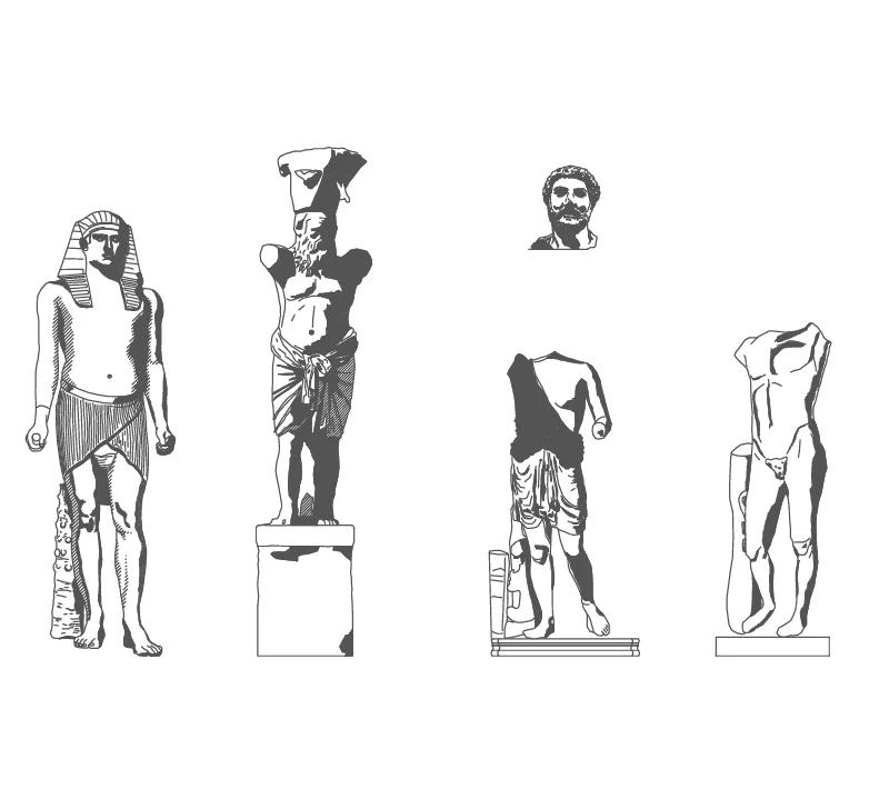 2D Statue Drawing