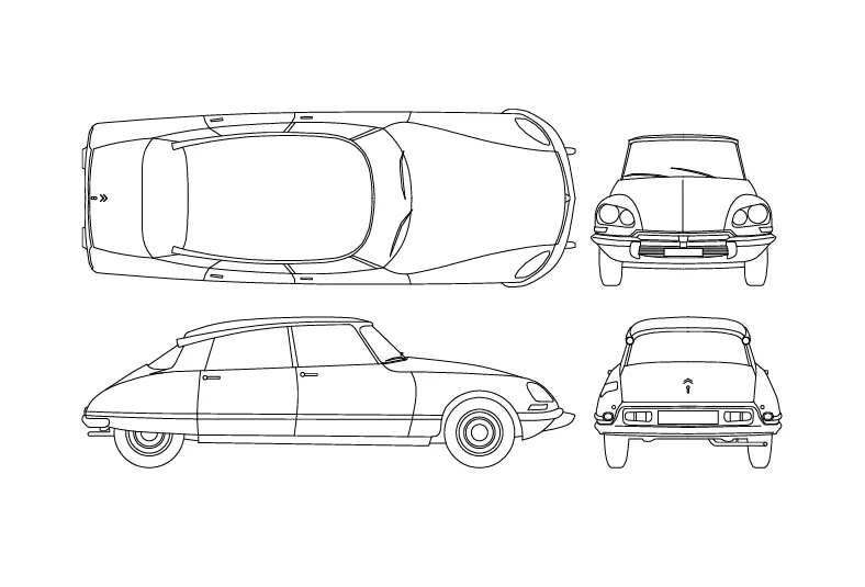 2D CAD Citroen Vehicle