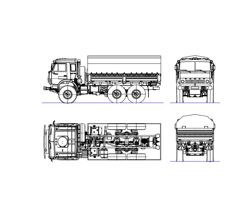 2D CAD Kamaz 5350 Truck