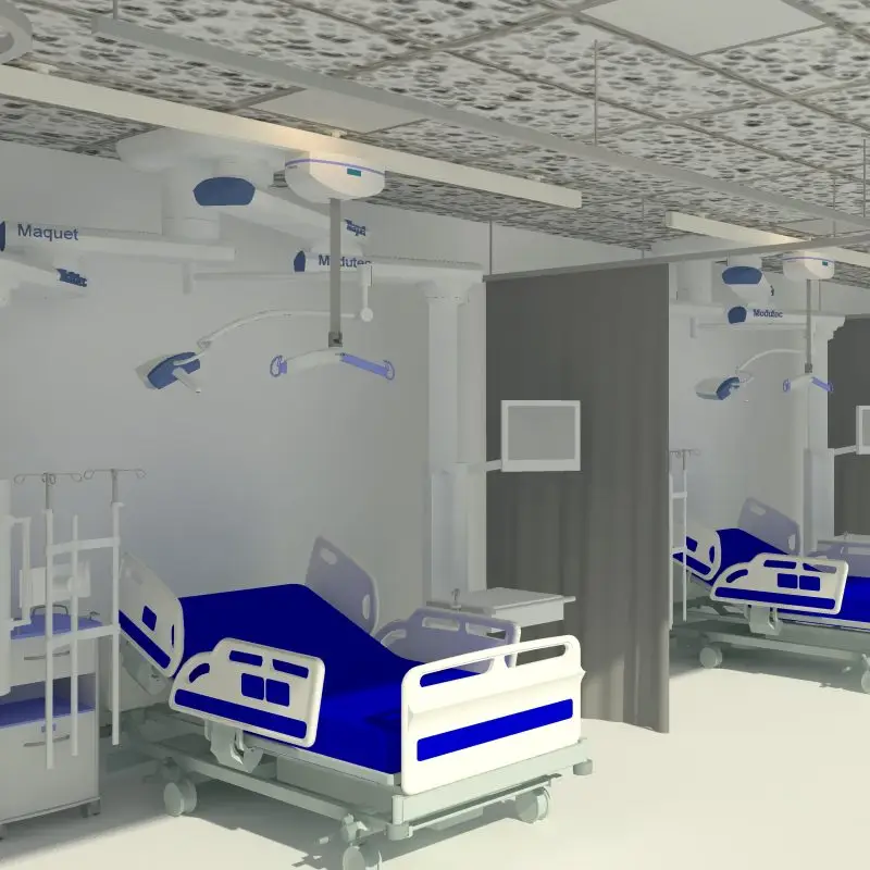 ICU ward revit project including over 20 families